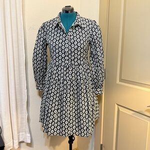 Aureum Black and White Patterned Dress